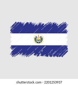El Salvador Flag Brush Strokes National Stock Vector (Royalty Free ...