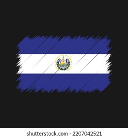 El Salvador Flag Brush Strokes Painted