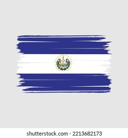 El Salvador Flag Brush Strokes Painted