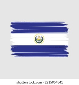 El Salvador Flag Brush Strokes Painted