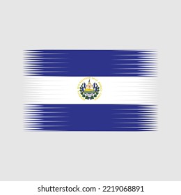 El Salvador Flag Brush Strokes Painted