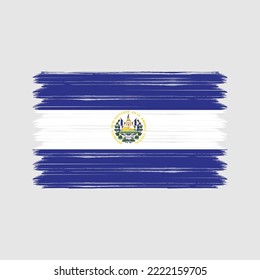 El Salvador Flag Brush Strokes Painted