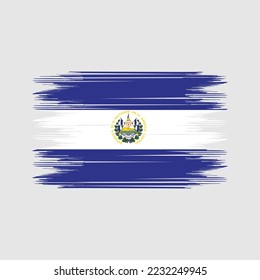 Ilustración de vectores de pincel de bandera de El Salvador