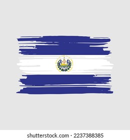 Ilustración de vectores de pincel de bandera de El Salvador