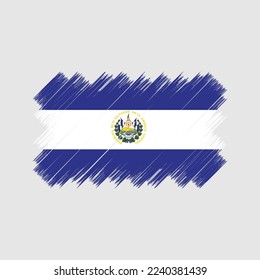El Salvador Flag Brush Vector Illustration