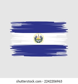 El Salvador Flag Brush Vector Illustration