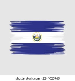 El Salvador Flag Brush Vector Illustration
