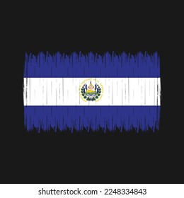 El Salvador Flag Brush Vector Illustration