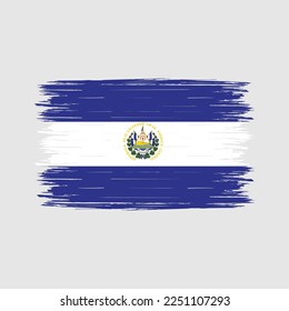 El Salvador Flag Brush Vector Illustration