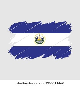 El Salvador Flag Brush Vector Illustration