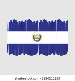 El Salvador Flag Brush Vector Illustration