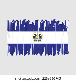 El Salvador Flag Brush Vector Illustration