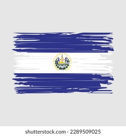 El Salvador Flag Brush Vector Illustration