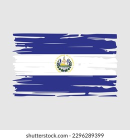 El Salvador Flag Brush Vector Illustration