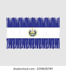 El Salvador Flag Brush Vector Illustration