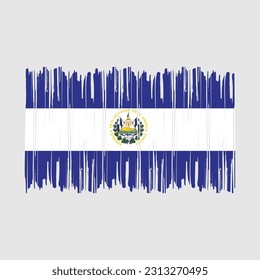 El Salvador Flag Brush Vector Illustration