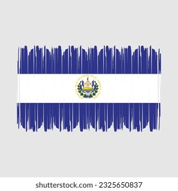 Ilustración de vectores de pincel de bandera de El Salvador