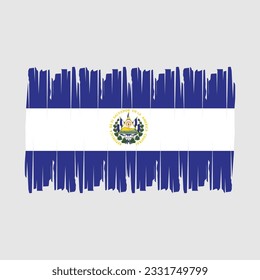 El Salvador Flag Brush Vector Illustration
