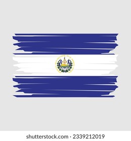 El Salvador Flag Brush Vector Illustration