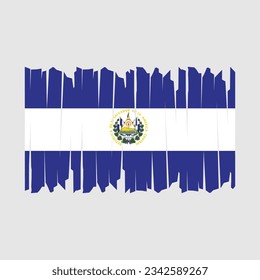 Ilustración de vectores de pincel de bandera de El Salvador