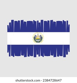 Ilustración de vectores de pincel de bandera de El Salvador
