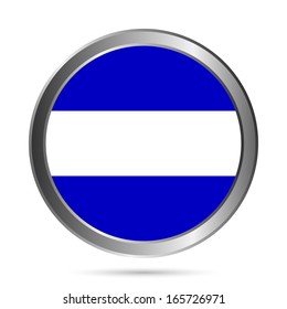 El Salvador flag button on a white background. Vector illustration.