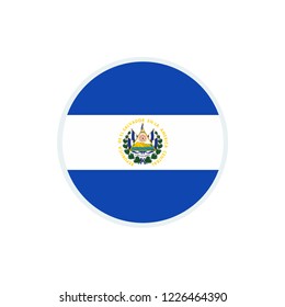 El Salvador flag. El Salvador circle flag.