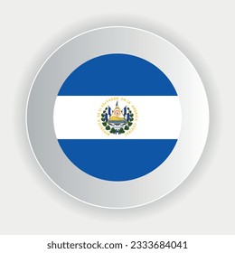 El salvador flag in circle shape. official colors and proportions correctly. Vector illustration. eps 10.
