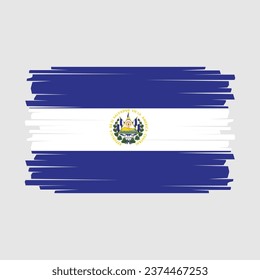 El Salvador Flag Design Vector Illustration