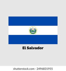 El Salvador flag design vector illustration on a gray background for graphic and web design.