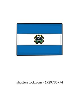 El Salvador flag in drawing style isolated vector. Hand drawn object illustration for your presentation, teaching materials or others.