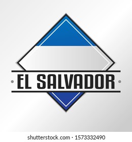 El Salvador Flag Emblema. Vector Design National. Illustration Country Symbol. Insignia Banner Logo.