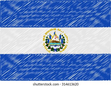 el salvador flag embroidered zigzag

