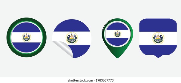 El Salvador flag. flat icon symbol vector illustration
