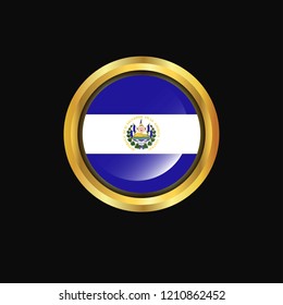 El Salvador flag Golden button