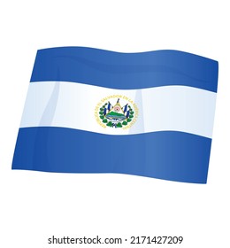 El Salvador flag icon cartoon vector. Emblem republic. National city