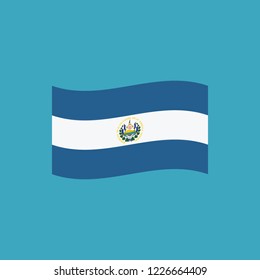 El Salvador flag icon in flat design. Independence day or National day holiday concept.