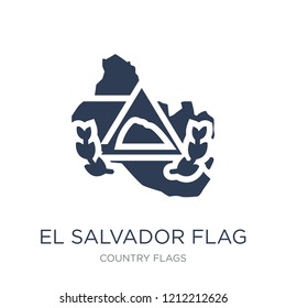 El Salvador flag icon. Trendy flat vector El Salvador flag icon on white background from Country Flags collection, vector illustration can be use for web and mobile, eps10