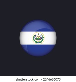 El salvador flag icon,Round El salvador flag icon vector isolated, El salvador flag button.