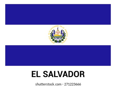 El Salvador flag isolated vector in official colors and Proportion Correctly. country's name label in bottom