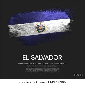 El Salvador Flag Made of Glitter Sparkle Brush Paint Vector