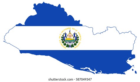 El Salvador flag map