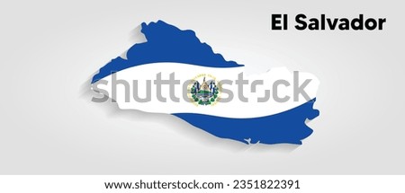 El Salvador flag in map for independence day vector poster 