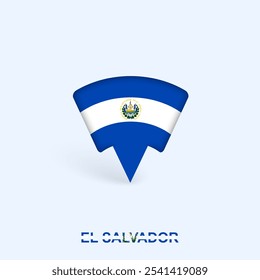 El Salvador Flag Map Pointer Design with Shadow. Vector illustrator.