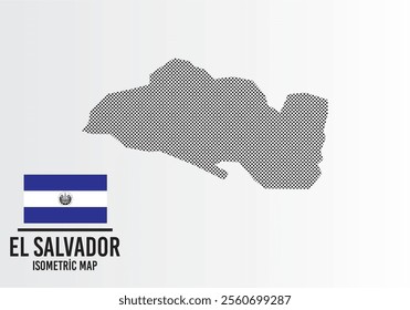 El Salvador flag and map vector	
