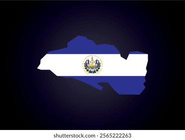 El Salvador flag and map vector.