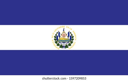 El Salvador flag national American flat icon, America country illustration vector 