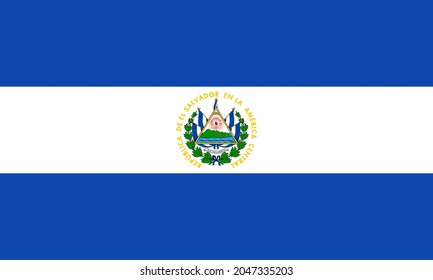 El Salvador flag In official colors and proportions, vector image