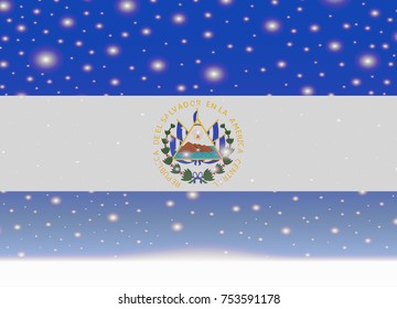 el salvador flag on christmas background