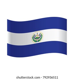 El Salvador flag on a gray background. Vector illustration, Flag Republic of El Salvador.